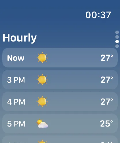 Hourly forecast